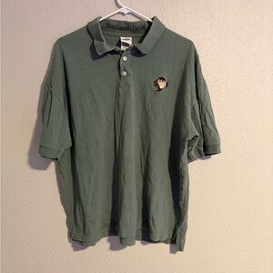 Vintage Warner Bros. Sage Green Tasmanian Devil Men's Polo Shirt